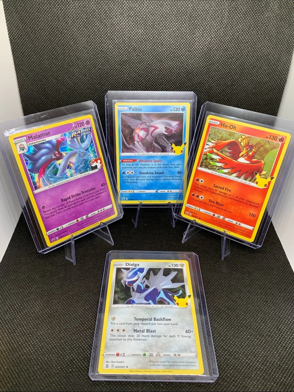 Rare Holo 25th Anniversary Pokemon Cards In Cases + 3 Sealed Pokemon Card Packs
